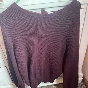 Maroon sweater with tie in the back, worn once